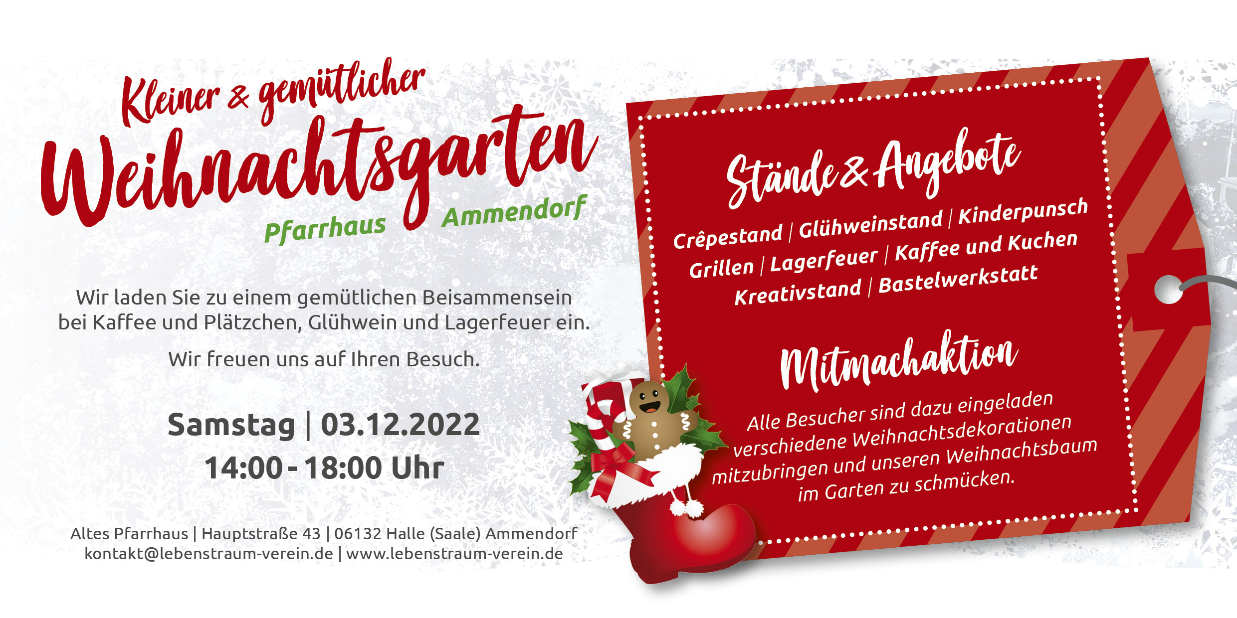 Weihnachtsmarkt im Alten Pfarrhaus Ammendorf am 3. Dezember 2022