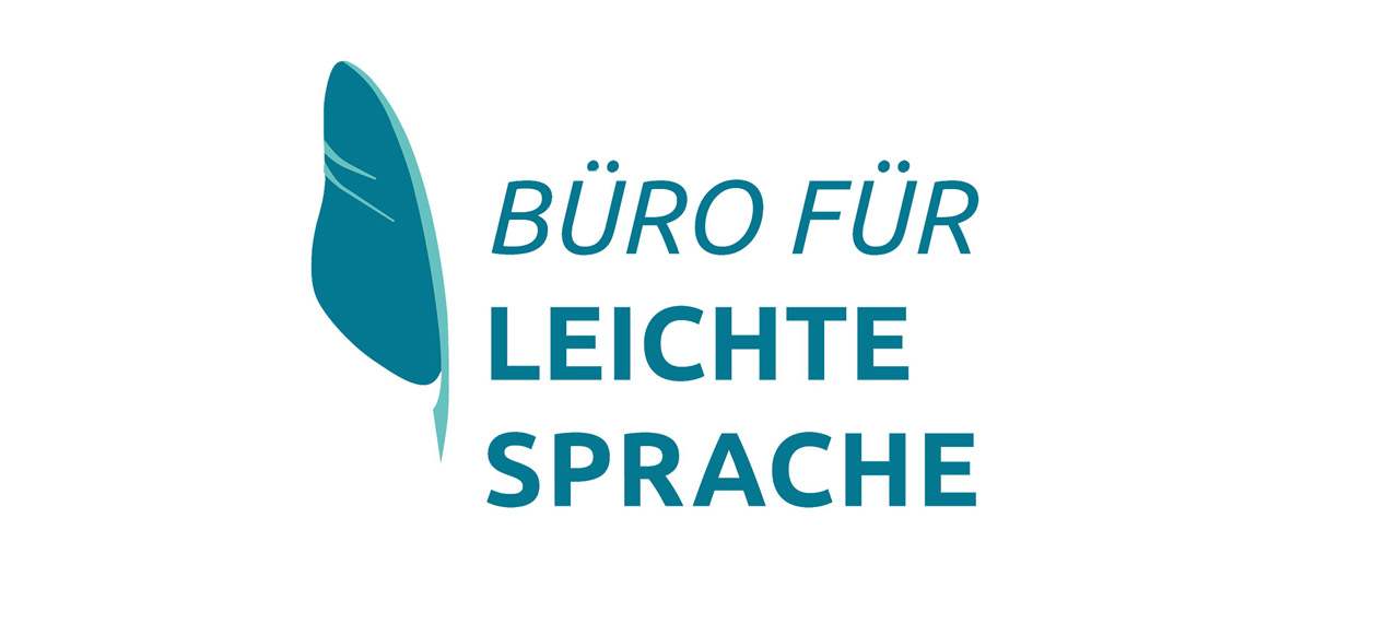 Das Logo vom Büro für Leichte Sprache mit einer Schreibfeder