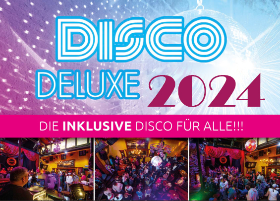 Bildseite des Flyers für die Disco Deluxe im Objekt 5