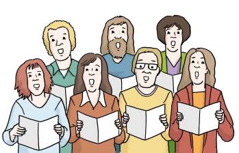 Menschen die zusammen singen