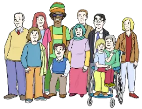 Eine vielfältige Gruppe menschen