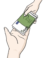 Geld wechselt den Besitzer