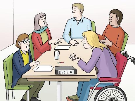 ein Diskussion am Tisch